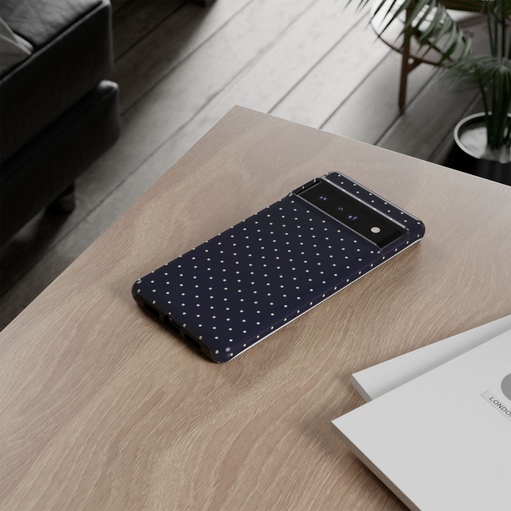 Navy Polka Dots Phone Case