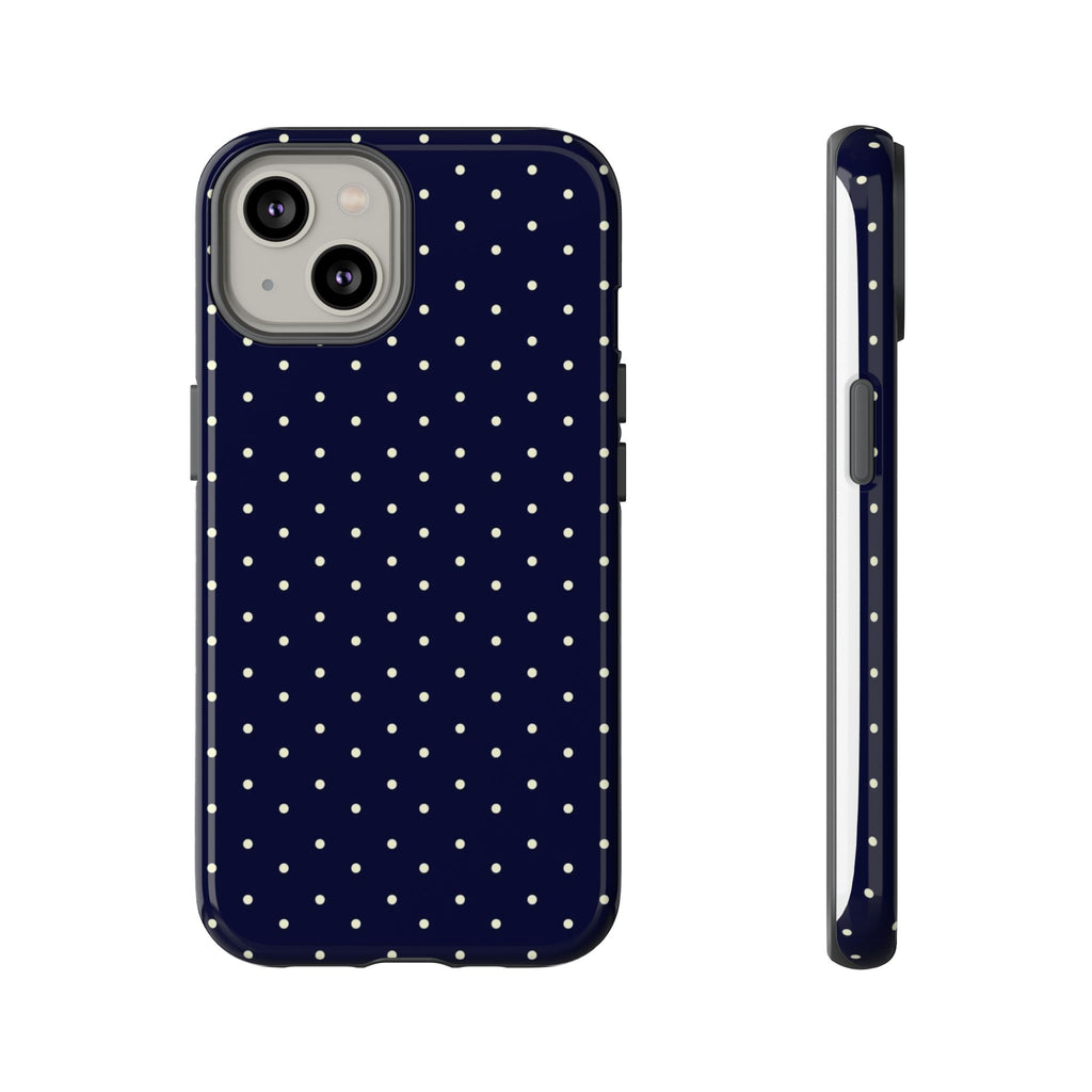 Navy Polka Dots Phone Case