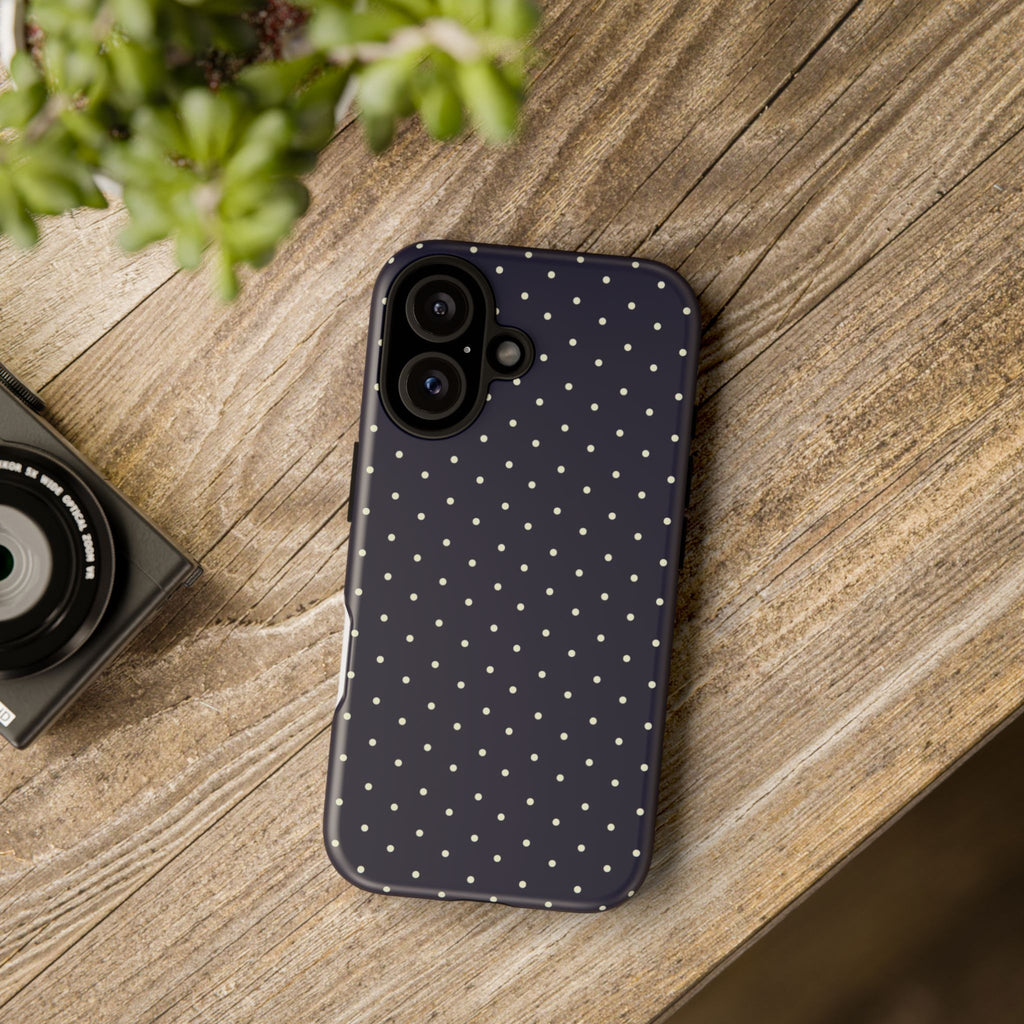 Navy Polka Dots Phone Case
