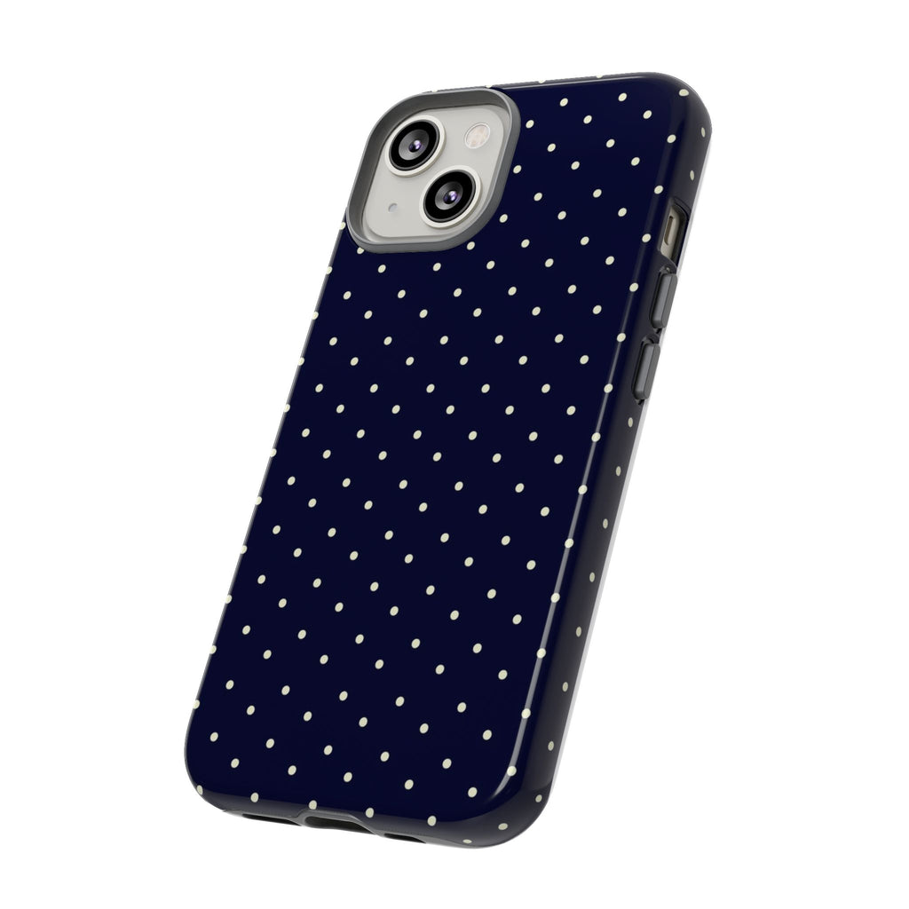Navy Polka Dots Phone Case