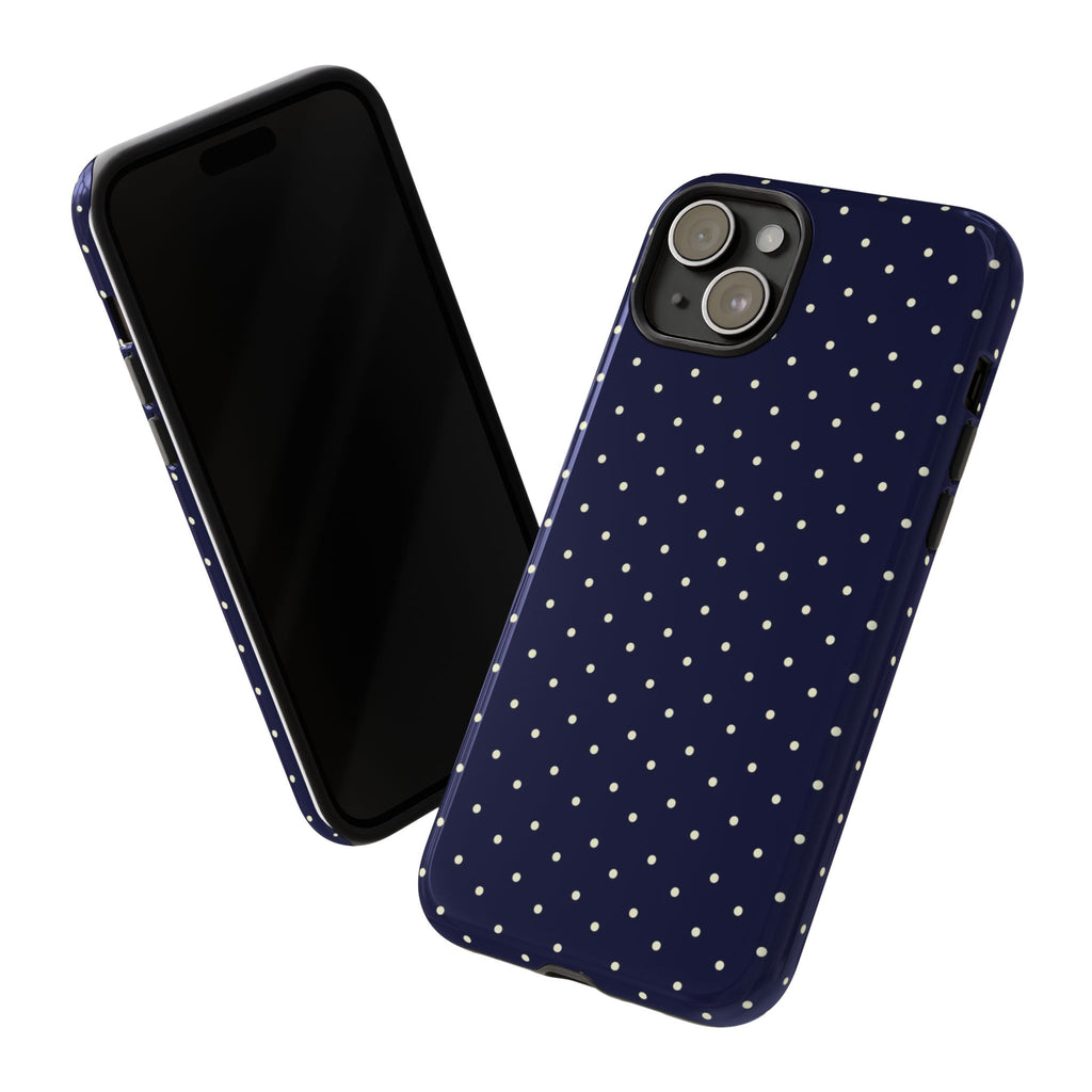 Navy Polka Dots Phone Case