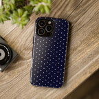 Navy Polka Dots Phone Case