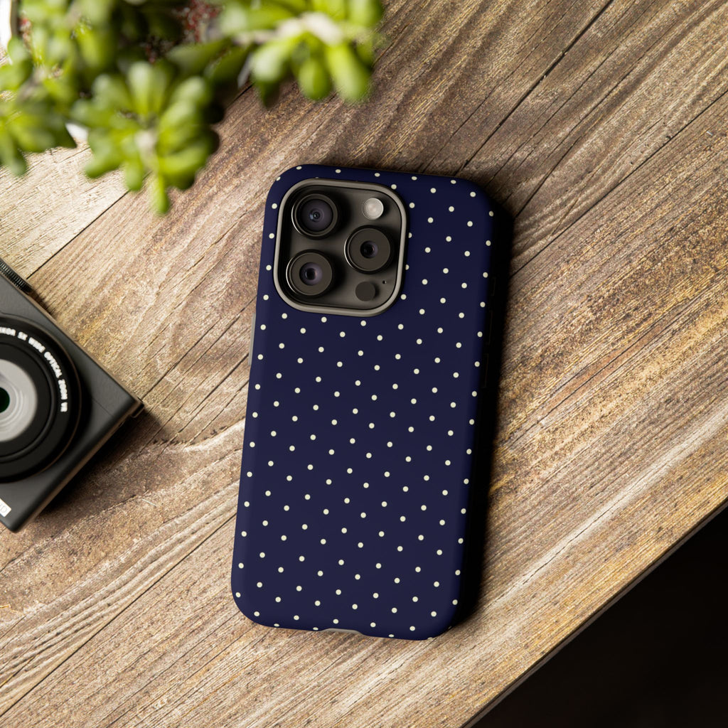 Navy Polka Dots Phone Case