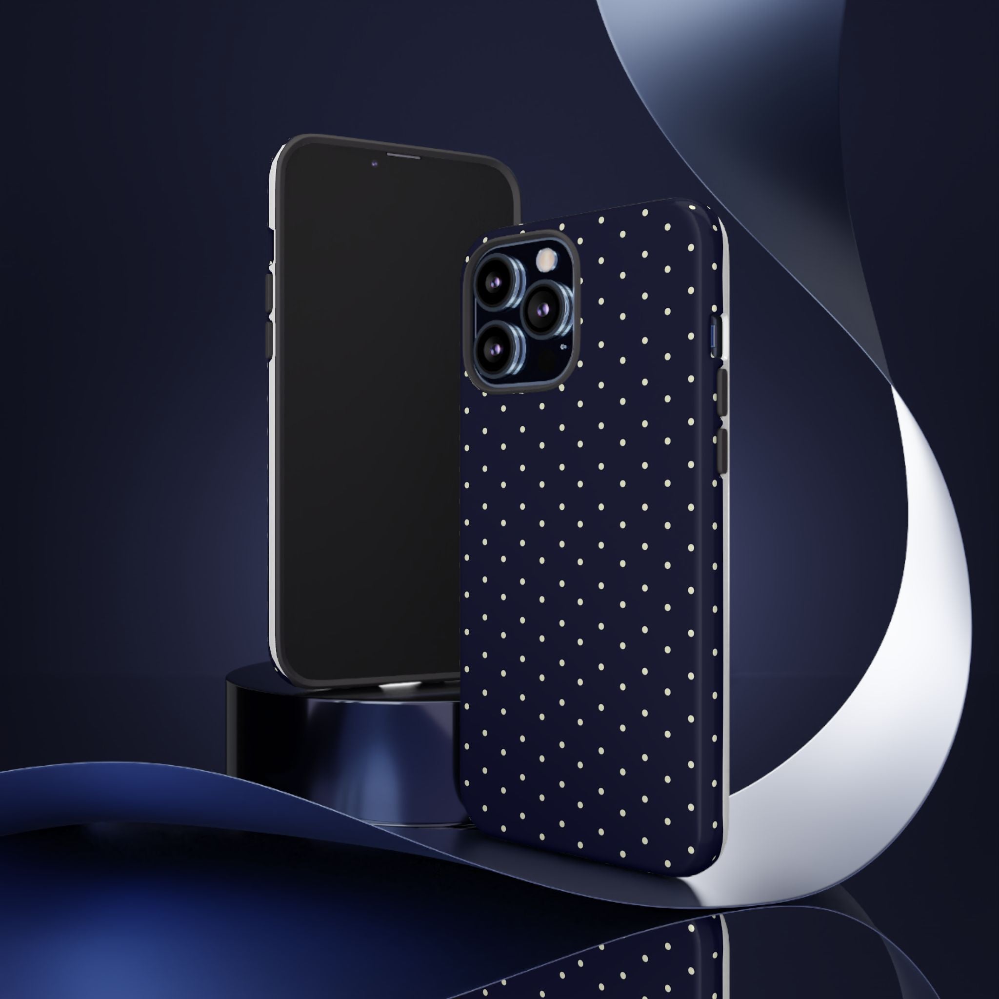 Navy Polka Dots Phone Case