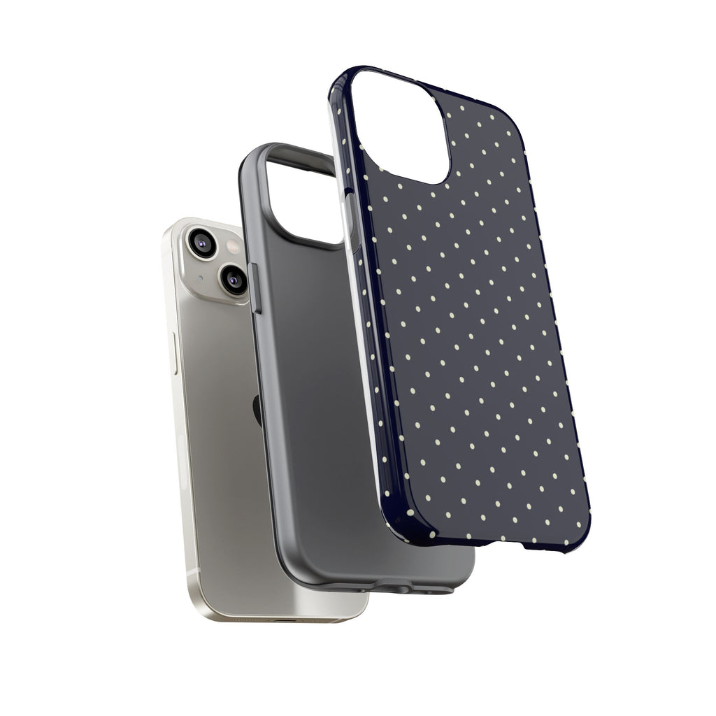 Navy Polka Dots Phone Case