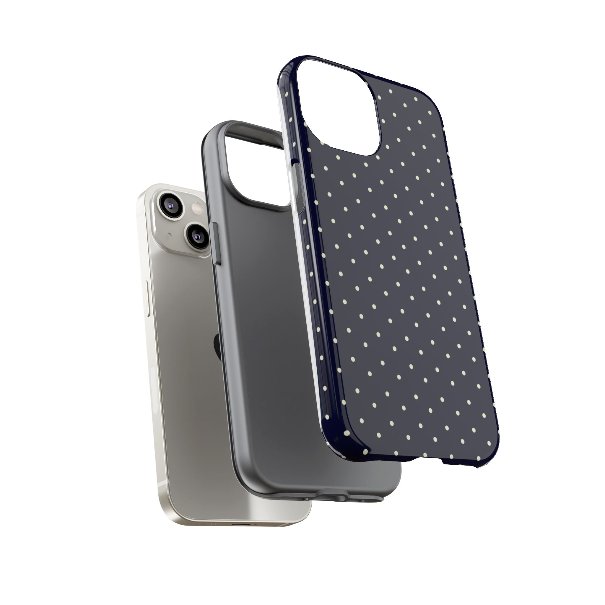 Navy Polka Dots Phone Case