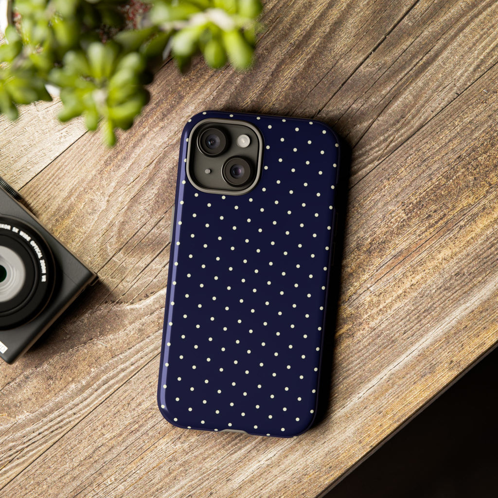 Navy Polka Dots Phone Case