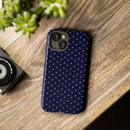 Navy Polka Dots Phone Case