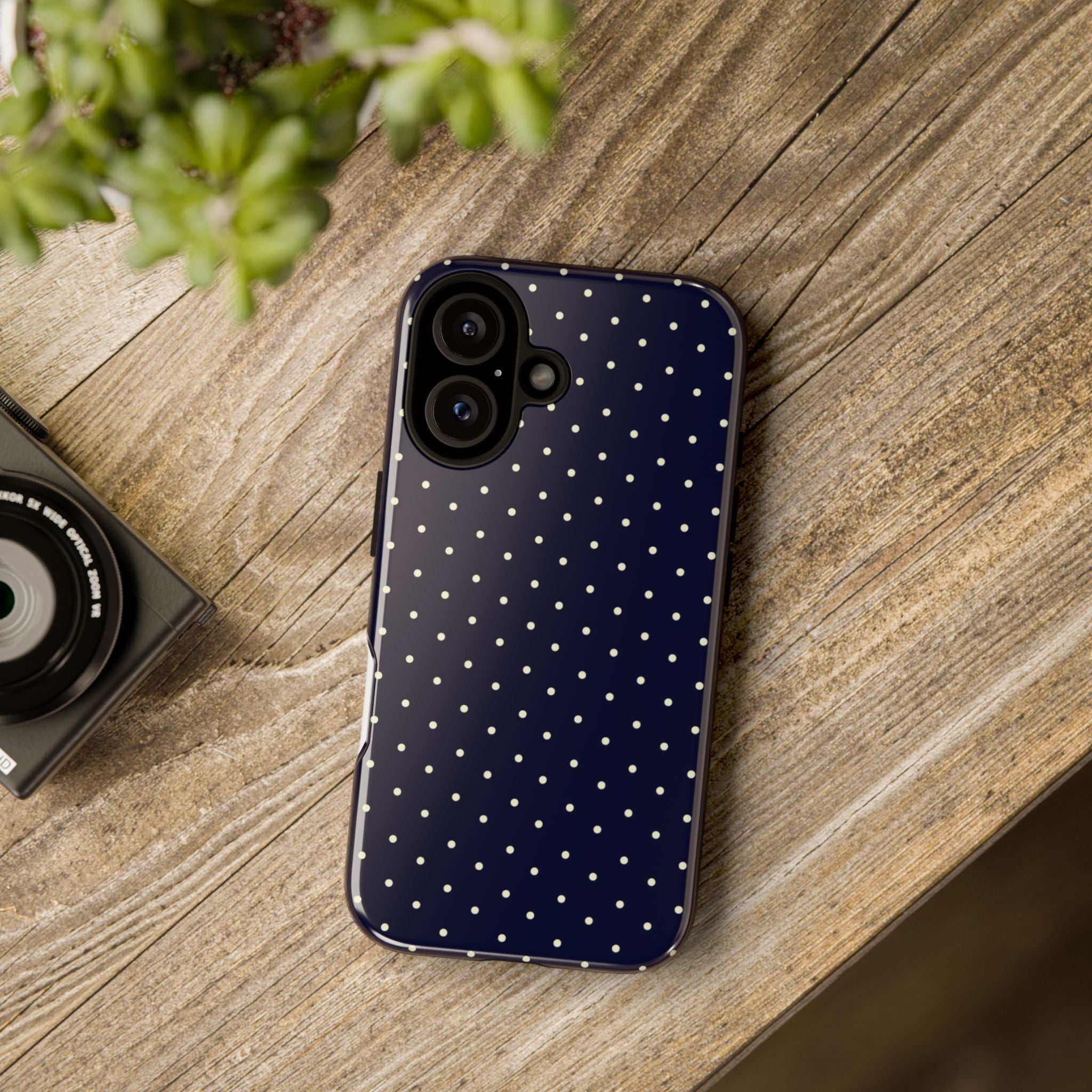 Navy Polka Dots Phone Case