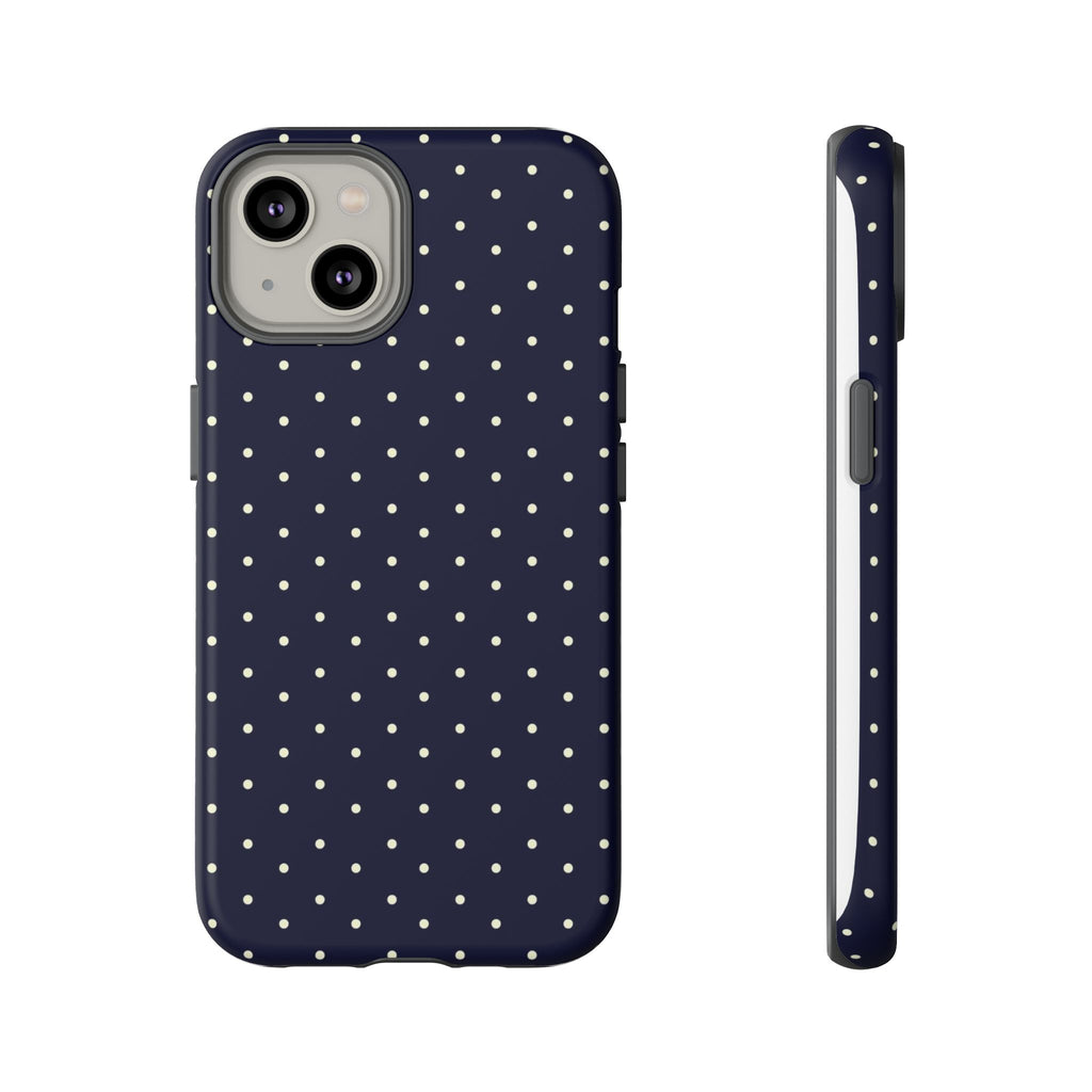 Navy Polka Dots Phone Case