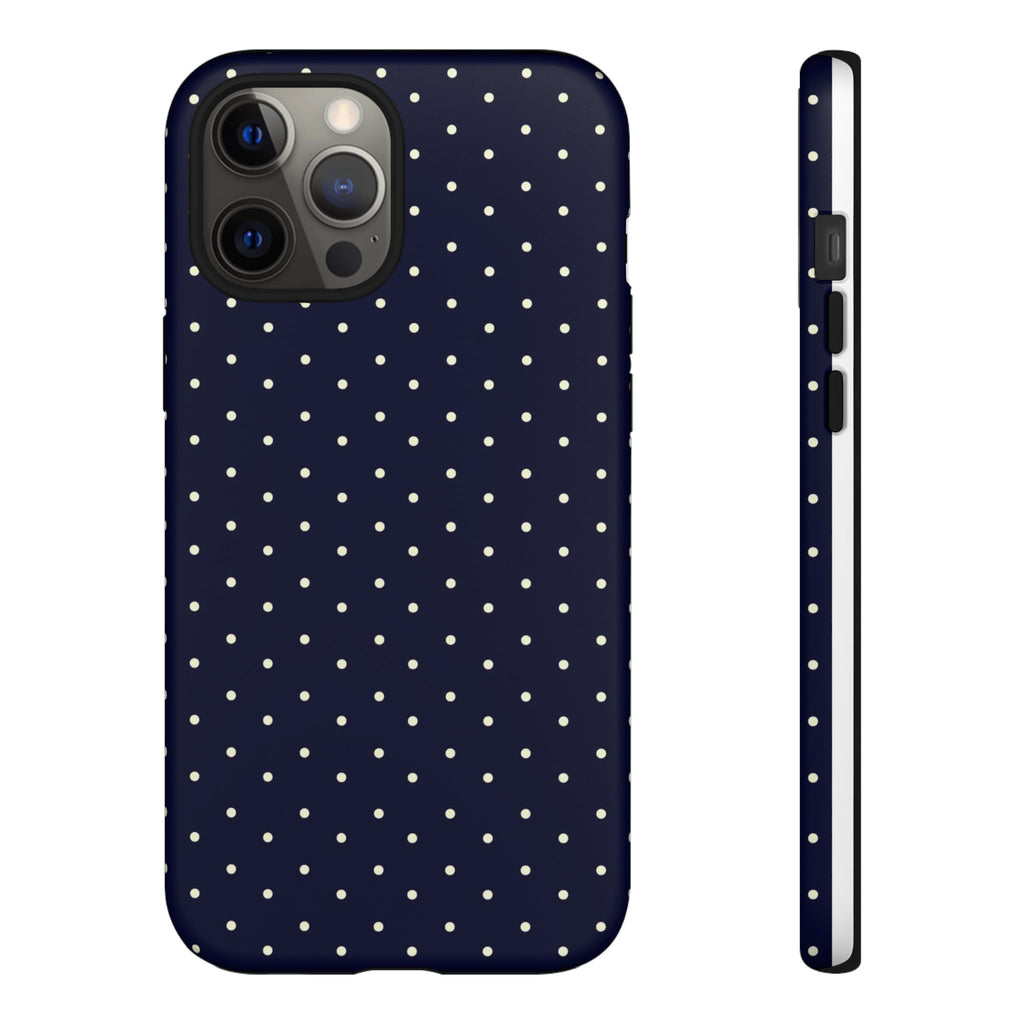 Navy Polka Dots Phone Case