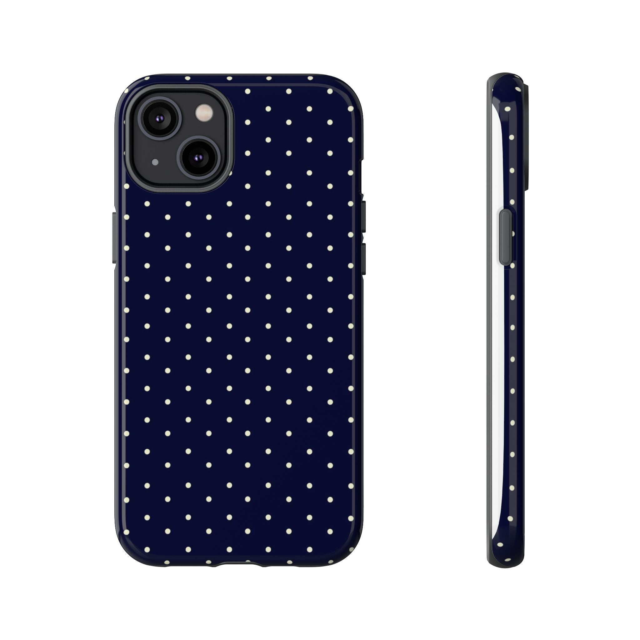 Navy Polka Dots Phone Case