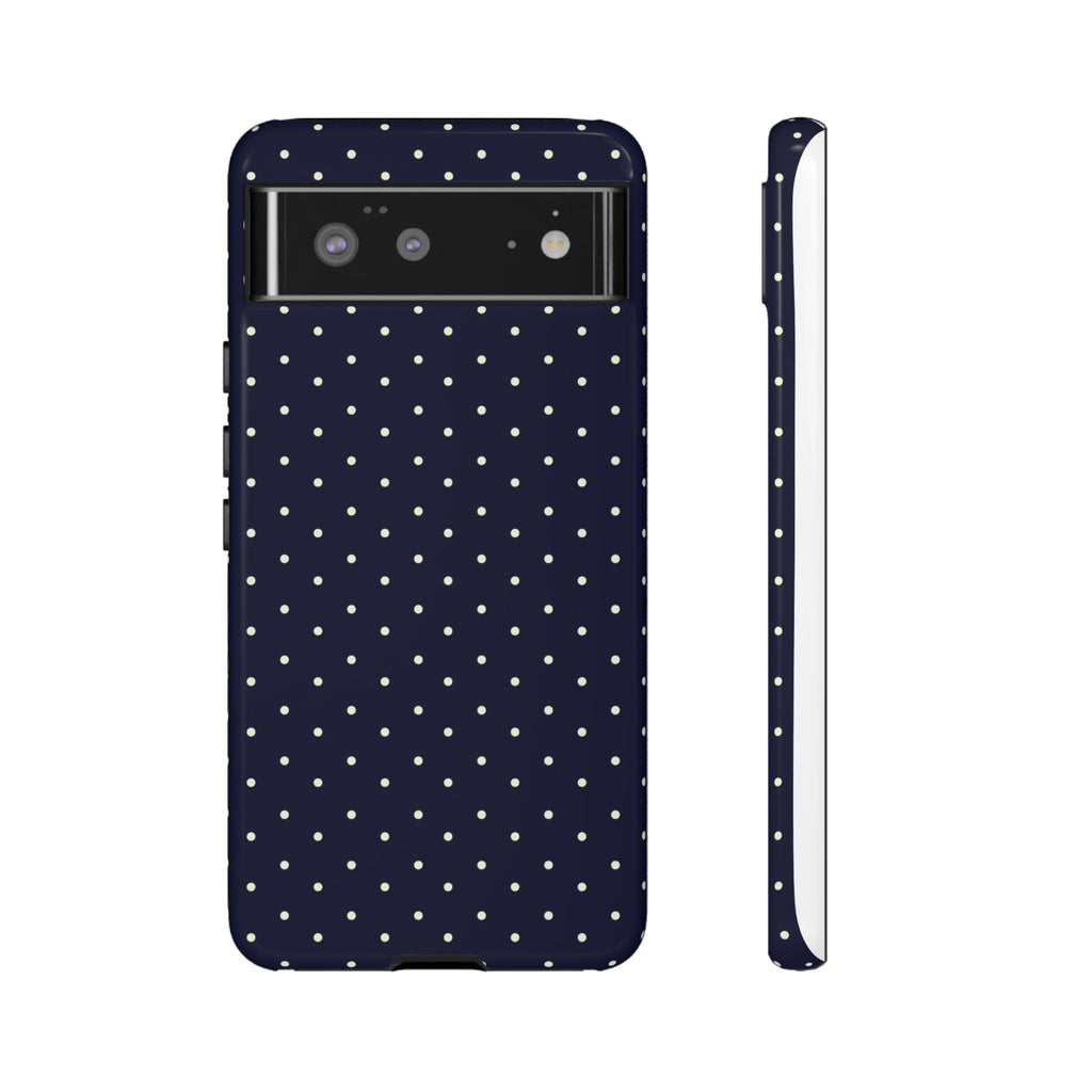 Navy Polka Dots Phone Case
