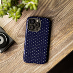 Navy Polka Dots Phone Case