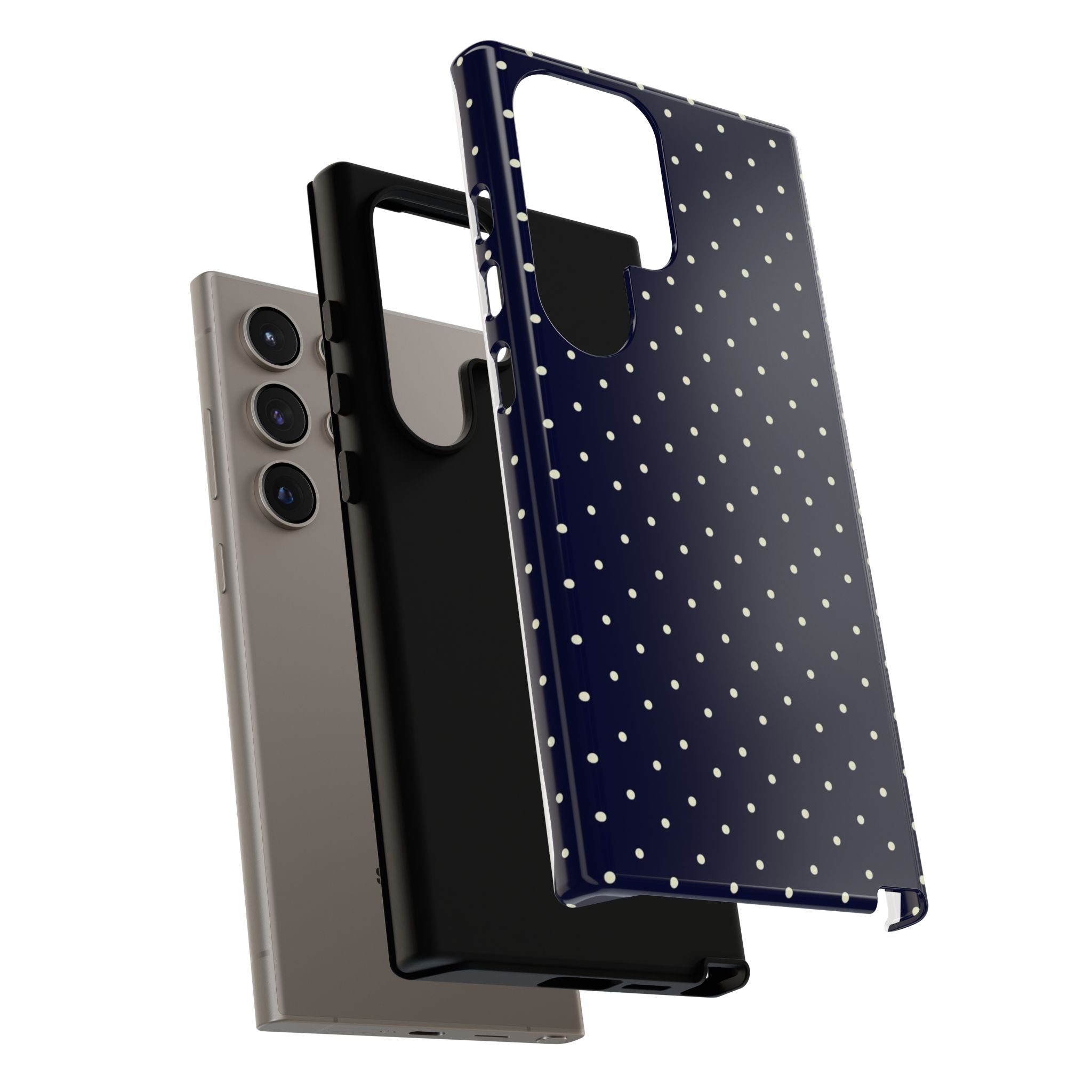 Navy Polka Dots Phone Case