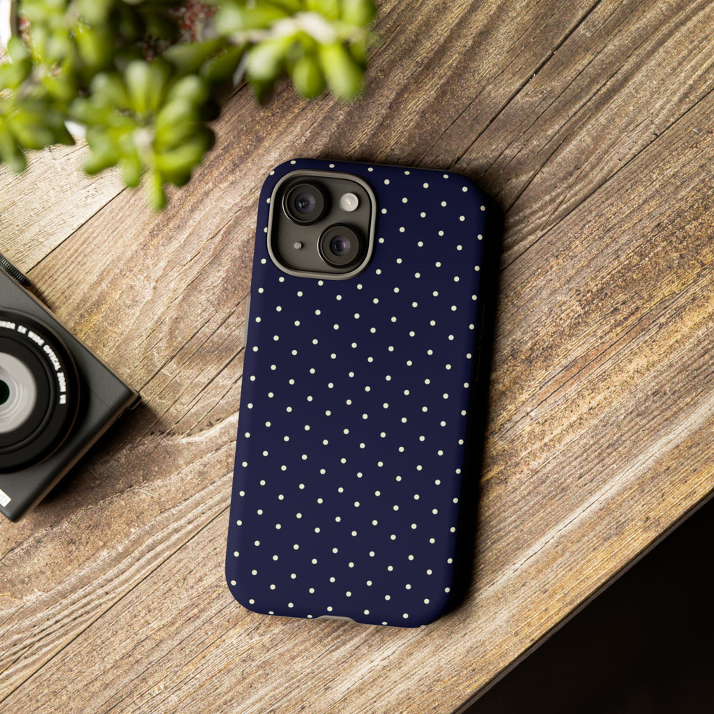 Navy Polka Dots Phone Case