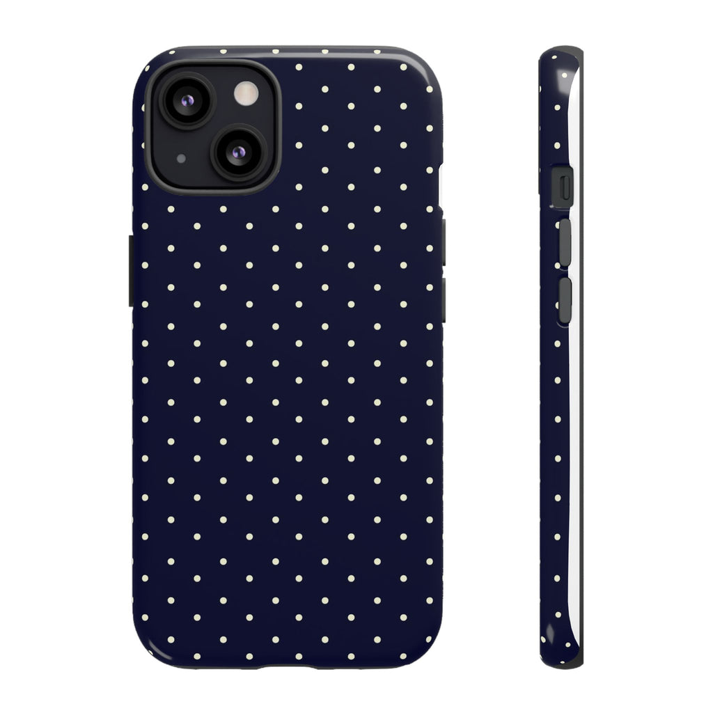 Navy Polka Dots Phone Case