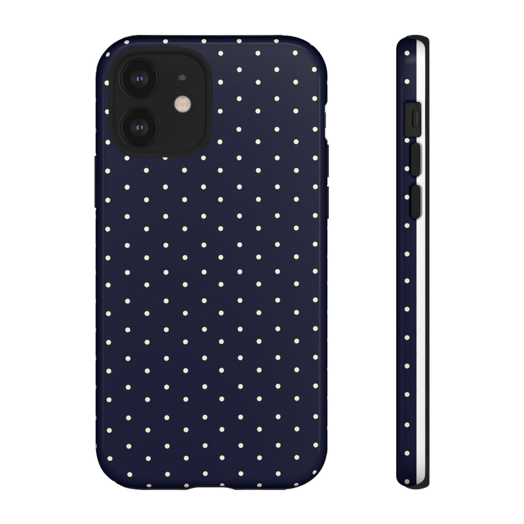Navy Polka Dots Phone Case