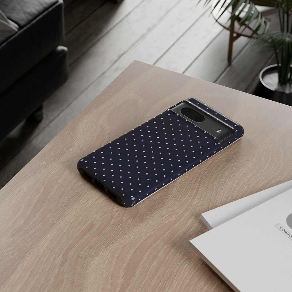 Navy Polka Dots Phone Case