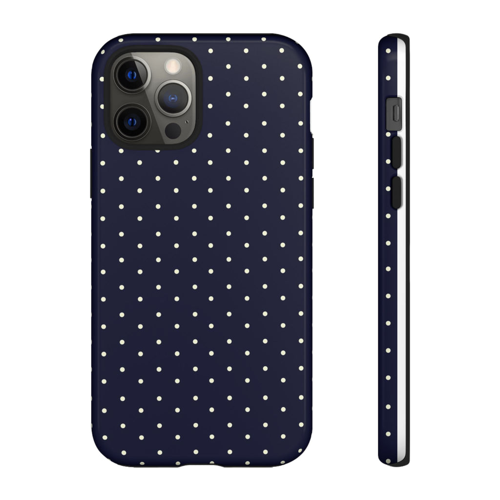 Navy Polka Dots Phone Case