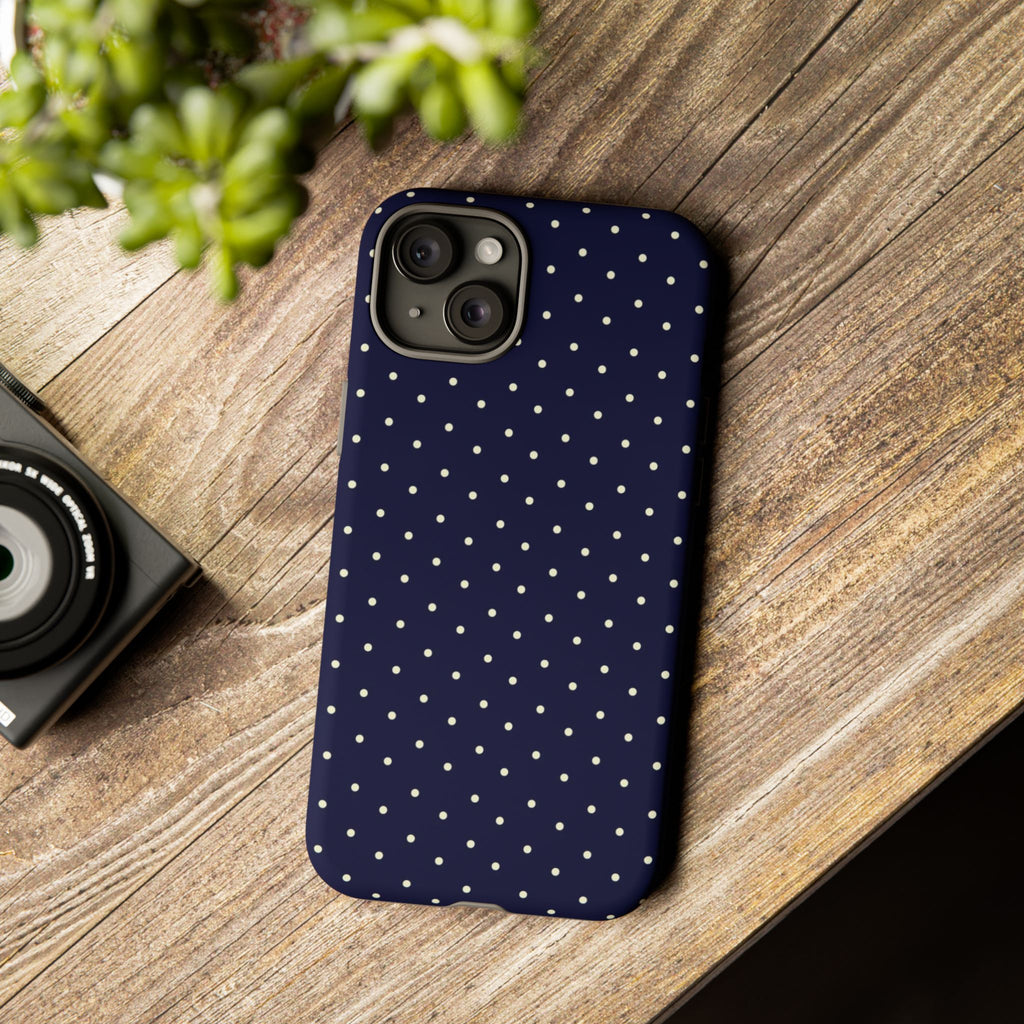Navy Polka Dots Phone Case