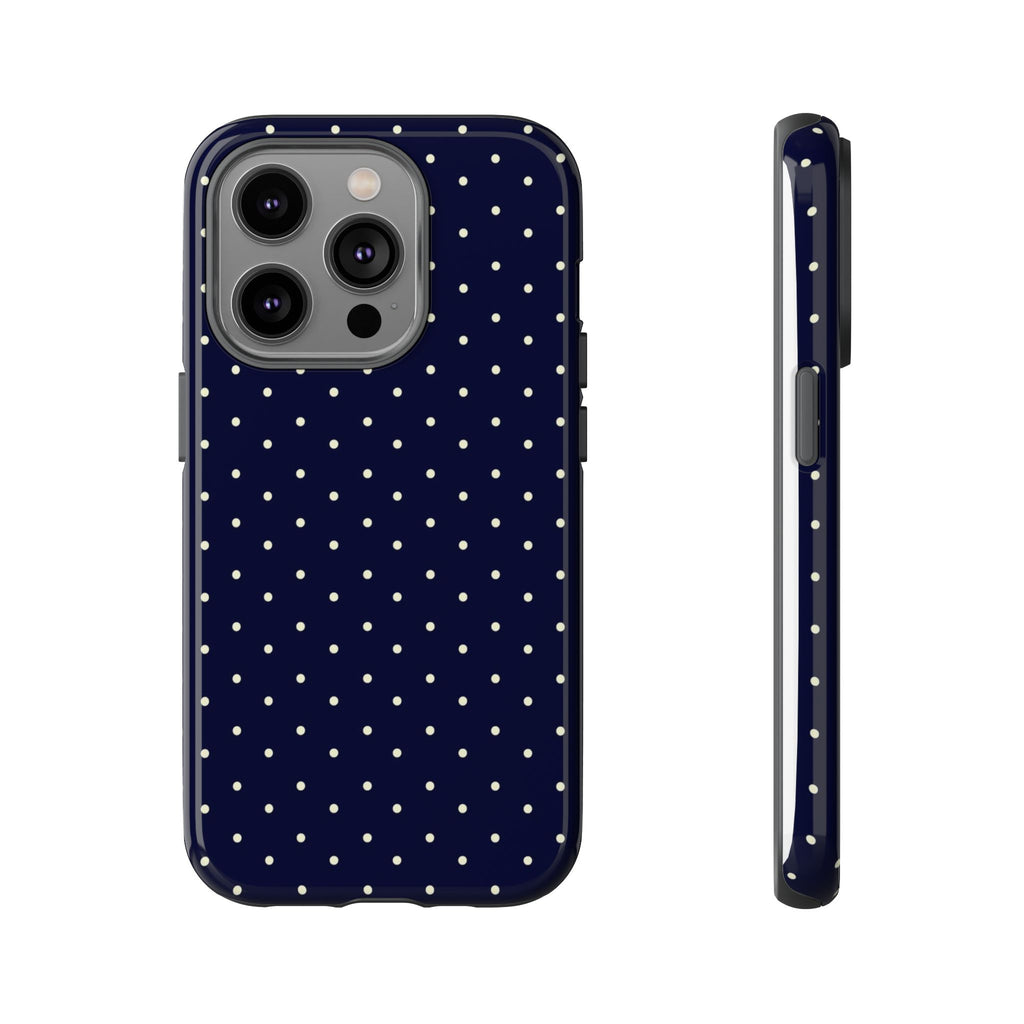 Navy Polka Dots Phone Case