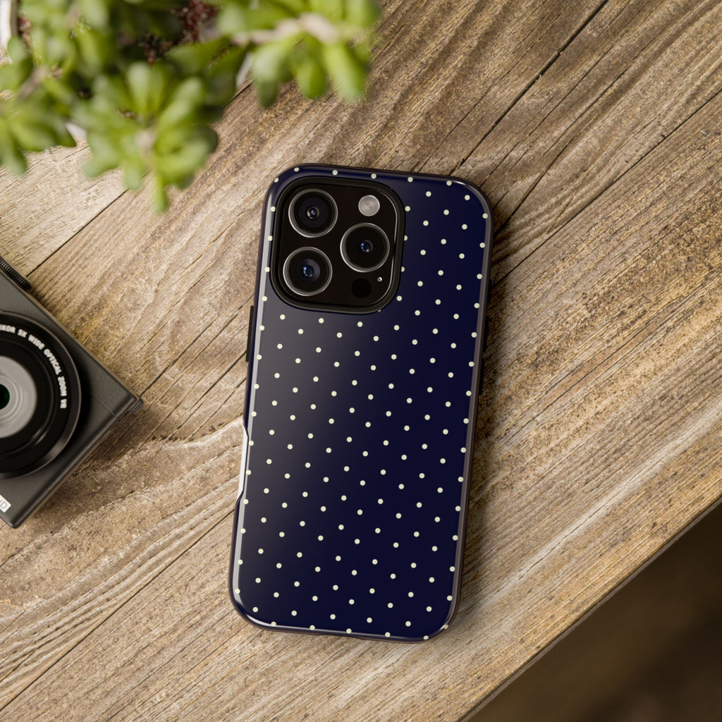 Navy Polka Dots Phone Case
