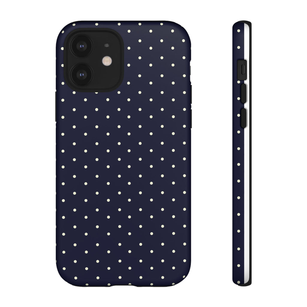 Navy Polka Dots Phone Case