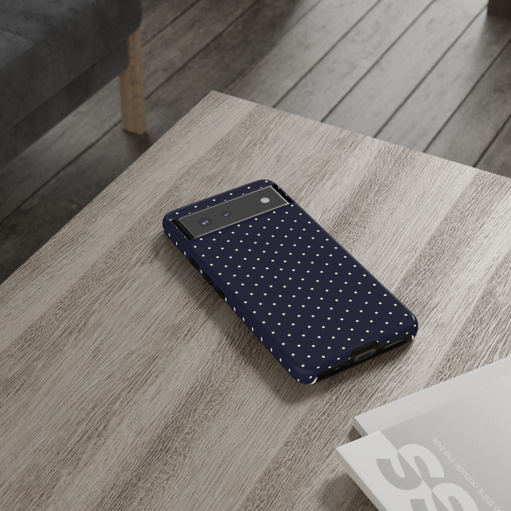 Navy Polka Dots Phone Case