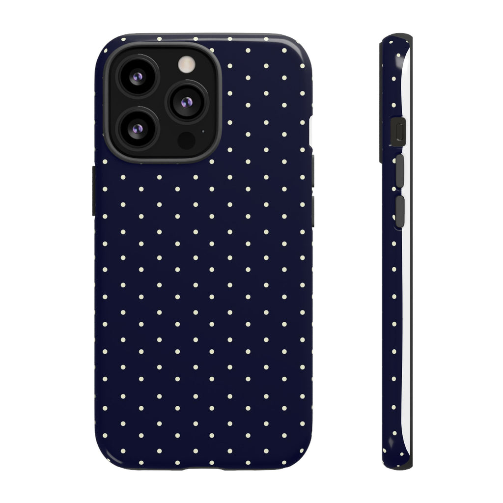 Navy Polka Dots Phone Case