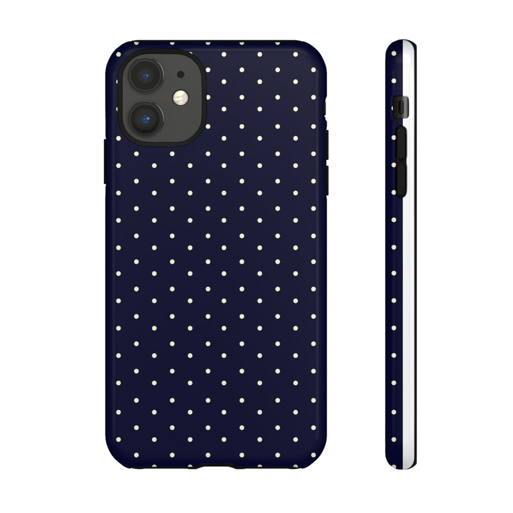 Navy Polka Dots Phone Case