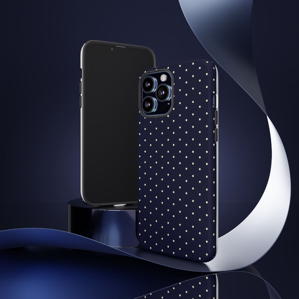 Navy Polka Dots Phone Case