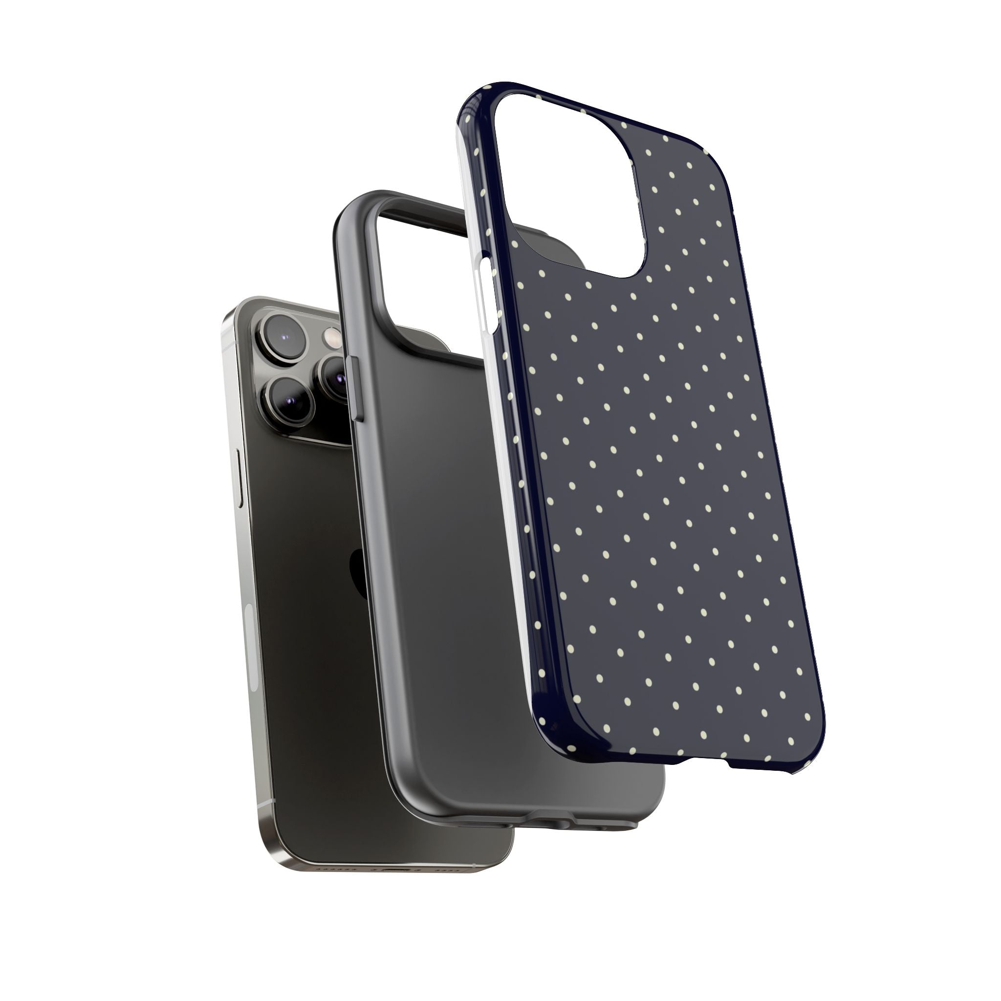 Navy Polka Dots Phone Case